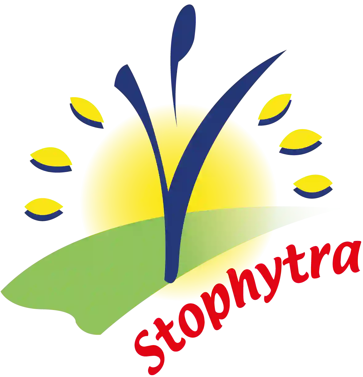 Logo avec soleil et texte Stophytra